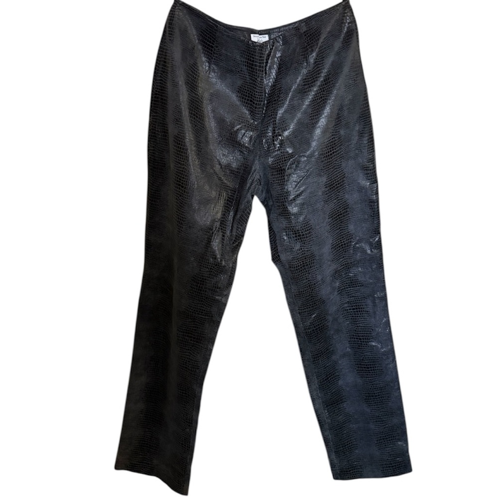 Y2K Vintage leather pants Lord & Taylor Snake print black & Grey